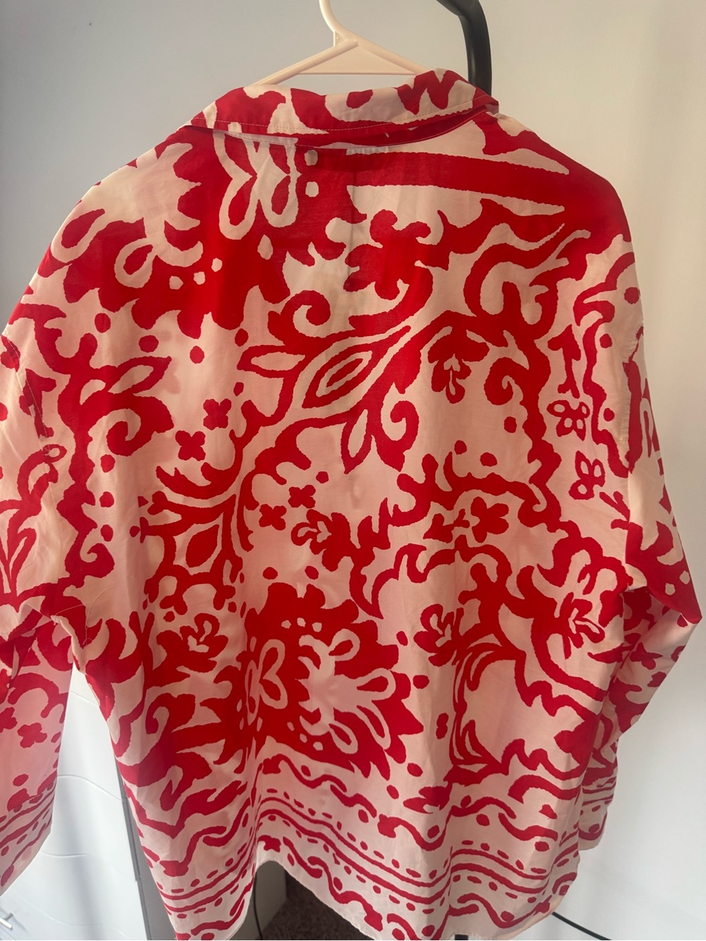 Zara Red and White Printed Collared Shirt - Picture 3 of 3